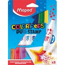 Flomasteri MAPED Color'peps DuoStamp 8 krāsas