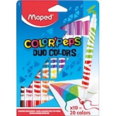 Flomasteri MAPED DUO 4.75mm 10 gab. = 20 krāsas