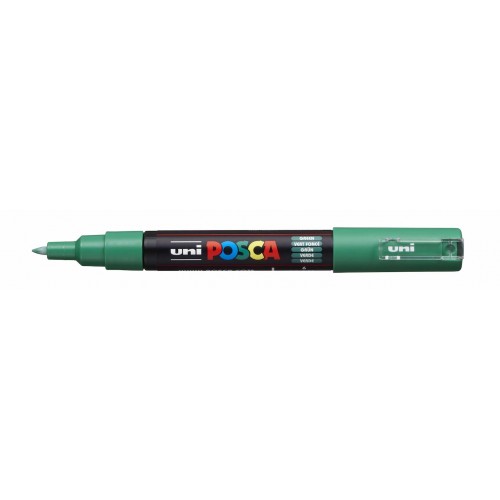 Marķieris UNI Posca PC-1M, ūdens bāzes, zaļš (6)