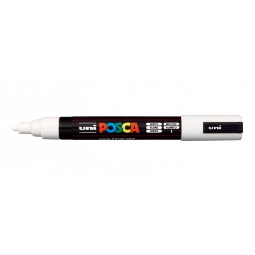 Маркер UNI Posca PC-5M, на водной основе, белый (1)