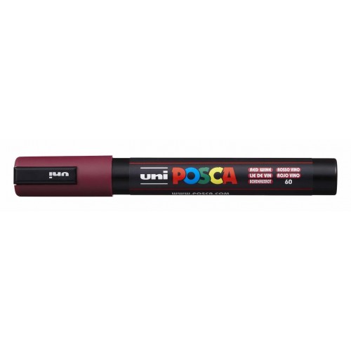 Маркер UNI Posca PC-5M, на водной основе, бордовый (60)