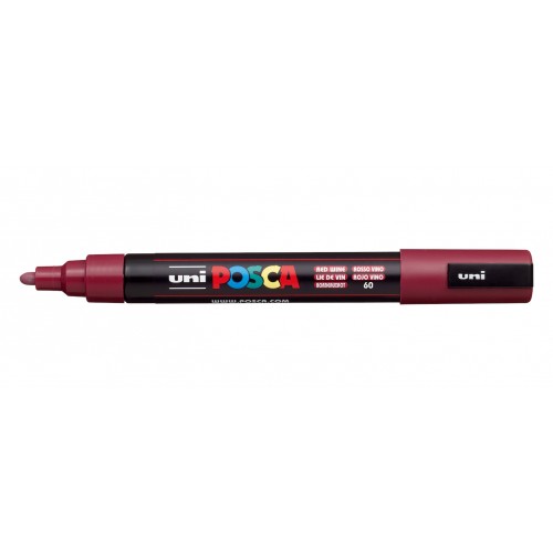 Маркер UNI Posca PC-5M, на водной основе, бордовый (60)