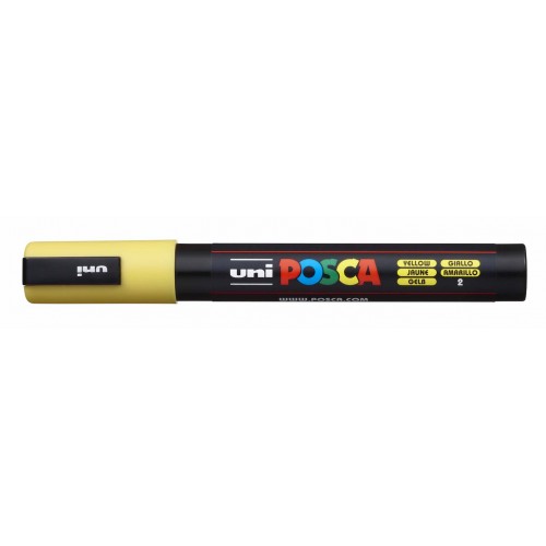 Маркер UNI Posca PC-5M, на водной основе, жёлтый (2)