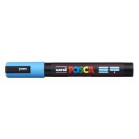 Marķieris UNI Posca PC-5M, ūdens bāzes, gaiši zils (8)
