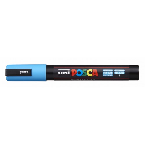 Маркер UNI Posca PC-5M, на водной основе, светло-голубой (8)