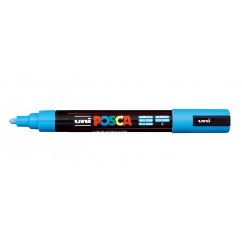 Маркер UNI Posca PC-5M, на водной основе, светло-голубой (8)