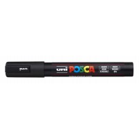 Marķieris UNI Posca PC-5M, ūdens bāzes, melns (24)
