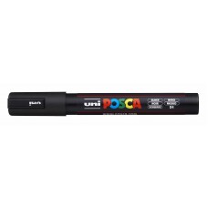 Marķieris UNI Posca PC-5M, ūdens bāzes, melns (24)