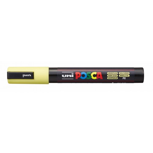 Marķieris UNI Posca PC-5M, ūdens bāzes, pasteļdzeltens (P2)