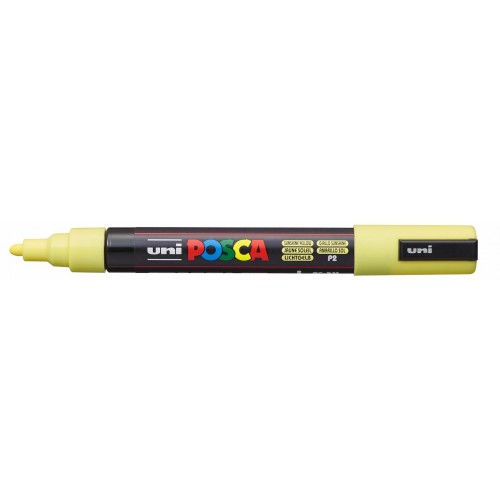 Marķieris UNI Posca PC-5M, ūdens bāzes, pasteļdzeltens (P2)