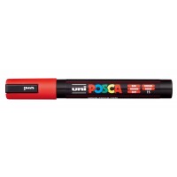 Маркер UNI Posca PC-5M, на водной основе, красный (15)