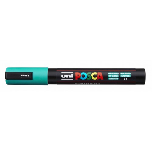 Маркер UNI Posca PC-5M, на водной основе, изумрудно-зелёный (31)