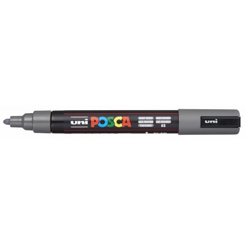 Marķieris UNI Posca PC-5M, ūdens bāzes, tumši pelēks (82)