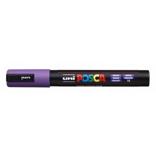 Маркер UNI Posca PC-5M, на водной основе, фиолетовый (12)