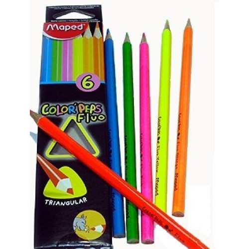 Цветные карандаши Maped 6 цветов ColorPeps Fluo.