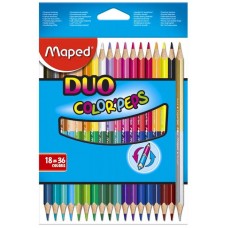 Krāsaini zīmuļi Maped Duo color peps 18/36 krāsas.
