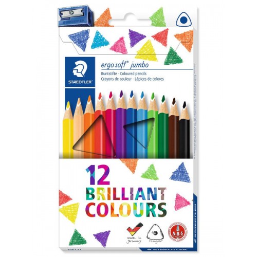 Цветные карандаши Staedtler 12 Brilliant colours ergo soft Jumbo