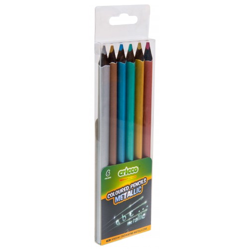 Цветные карандаши Cricco. Coloured pensil metallic. 6 цветов