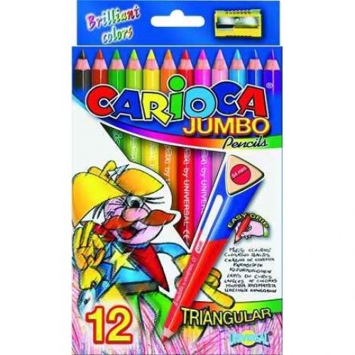 Карандаши цветные (12gb) 5.4mm Carioca Jambo pencils Brilliant colors