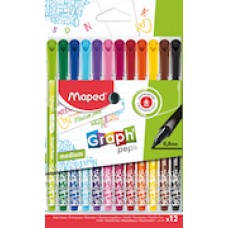 Marķieri MAPED Graph'Peps Metal.design 0.8mm 12 krāsas
