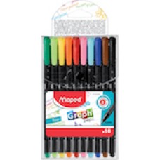 Marķieris MAPED Finefelt Graph'Peps, 10 krāsas