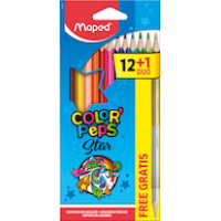 Zīmuļkrāsas MAPED "Color`Peps" 12 krāsas + 1 DUO zelts/sudrabs