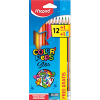 Zīmuļkrāsas MAPED "Color`Peps" 12 krāsas + 1 Vivo +1 HB