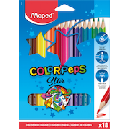 Цветные карандаши MAPED "Color`Peps" 18 цветов