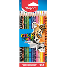 Zīmuļkrāsas MAPED "Color`Peps Animals" 12 krāsas Zīmuļkrāsas MAPED "Color`Peps Animals" 12 krāsas