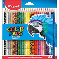 Zīmuļkrāsas MAPED "Color`Peps Animals" 24 krāsas Zīmuļkrāsas MAPED "Color`Peps Animals" 24 krāsas
