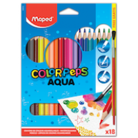 Цветные карандаши MAPED "Color`Peps" Aqua 18 цветов + 1 кисть