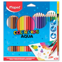Zīmuļkrāsas MAPED "Color`Peps" Aqua 24 krāsas + 1 ota