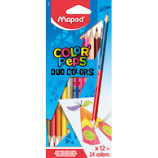 Zīmuļkrāsas MAPED "Color`Peps" DUO 12 gab.