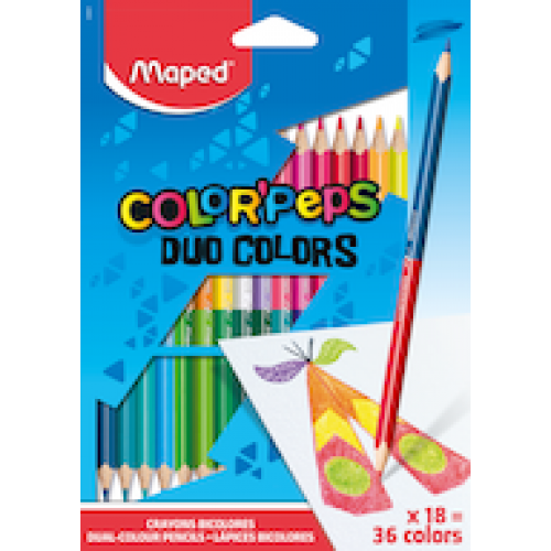 Цветные карандашиной MAPED "Color`Peps" DUO 18 шт.