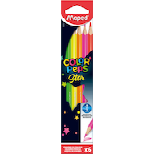 Цветные карандаши MAPED "Color`Peps Fluo" 6 цветов