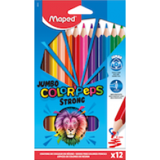 Zīmuļkrāsas MAPED "Color`Peps Jumbo Strong" 12 kr.