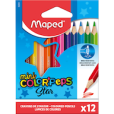 Zīmuļkrāsas MAPED "Color`Peps Mini" 12 krāsas