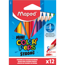 Zīmuļkrāsas MAPED "Color`Peps Mini Strong" 12 kr.