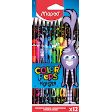 Zīmuļkrāsas MAPED "Color`Peps Monster" 12 krāsas