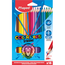 Zīmuļkrāsas MAPED "Color`Peps Strong" 18 krāsas