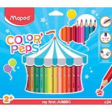 Zīmuļkrāsas MAPED "Jumbo Maxi" 24 krāsas